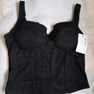 NEW Reoria Black Lace Bustier Top Corset size XL